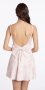 ivory-pink/size/S/missy/Camille La Vie/Floral Print Deep Scoop Back Skater Dress with Bow /back