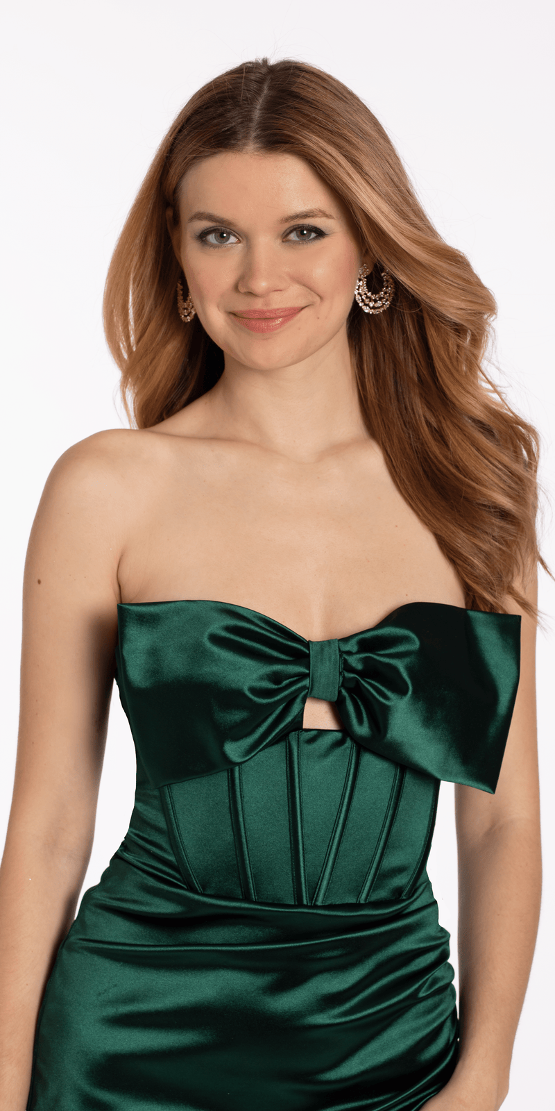Bow Front Corset Satin Bodycon Dress Image 4