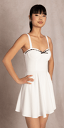Scuba Sweetheart Skater Dress with Lace Bow Detail Image 3