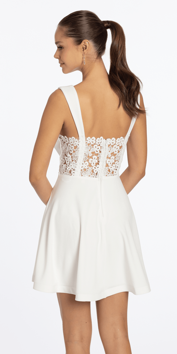 ivory/size/s/missy/Camille La Vie/Scuba Tank Skater Dress with Floral Back Panel/back