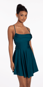 Stretch Satin Drape Tie Back Skater Image 3
