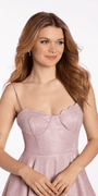 Tie Back Glitter Knit Sweetheart Fit and Flare Dress Image 5