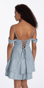 sky-blue/size/4/Camille La Vie/ Shimmer Off the Shoulder Embellished Corset Fit and Flare Dress/back