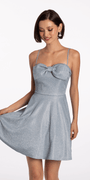 Glitter Knit Bow Front Fit and Flare Dress - Camille La Vie