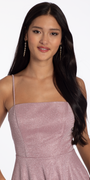 pink/size/4/missy/Camille La Vie/Open Embroidered Back Glitter Knit Tiered Fit and Flare Dress/crop