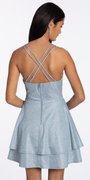 Double X Back Shimmer Two Tier Fit and Flare Dress Image 5