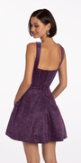Iridescent Glitter Tank Corset Skater Dress with Pockets Image 4
