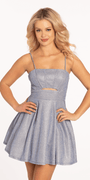 Glitter Peek-A -Boo Skater Dress Image 6