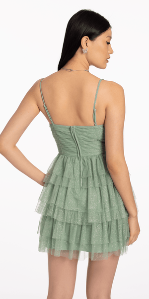 Sweetheart Glitter Mesh Fit and Flare Dress Image 6