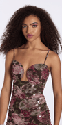 Camille La Vie Sweetheart Floral Sequin Mesh Bodycon Dress