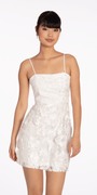 3 D Floral Tulle Embroidered Foldover Sheath Dress Image 3