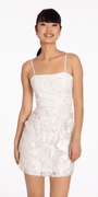 3 D Floral Tulle Embroidered Foldover Sheath Dress Image 1