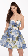Organza Sweetheart Floral Print Fit and Flare Dress Image 1