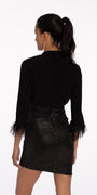 Velvet Shrug with Feather Cuffs Image 2