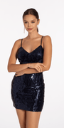 V Neck Sequin Mesh Bodycon Dress Image 4