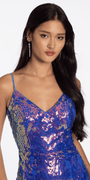Camille La Vie V Neck Sequin Mesh Bodycon Dress