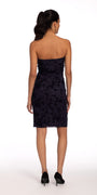 Strapless Mesh Flock Sweetheart Dress with Side Tie Image 2