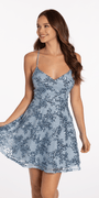 Floral Sequin Sweetheart Woven Fit and Flare Dress Image 4