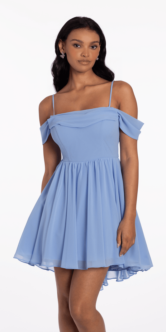 ワンピース Blue tweed papillon chain flare dress s-l400.png
