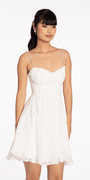 Sweetheart Corset Fit and Flare Dress with Pearl Straps Image 3