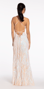 Sequin Lace Up Back Column Dress Image 4