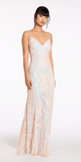 Sequin Lace Up Back Column Dress Image 2