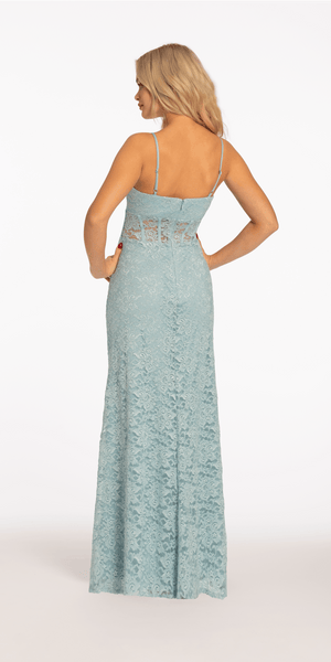 Scallop Lace Corset Dress with Side Slit Image 5