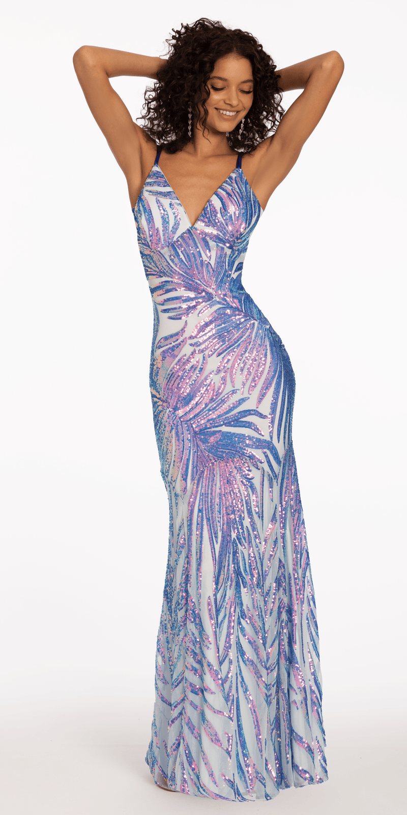 【新品】ハーリップトゥ　Como Back Lace-Up Dress S Sequin Leaf Pattern Lace Up Back Dress – Camille La Vie
