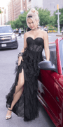 Sweetheart Illusion Corset Trumpet Dress with Mesh Cascades Image 1
