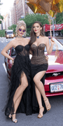 Sweetheart Illusion Corset Trumpet Dress with Mesh Cascades Image 5
