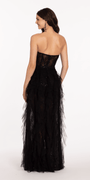 Sweetheart Illusion Corset Trumpet Dress with Mesh Cascades Image 8