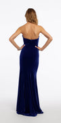 Sleeveless Side Slit Velvet Dress Image 2