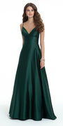 Satin Spaghetti Slip Ball Gown Image 3