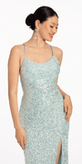 Side Slit Sequin Tie Back Dress Image 3
