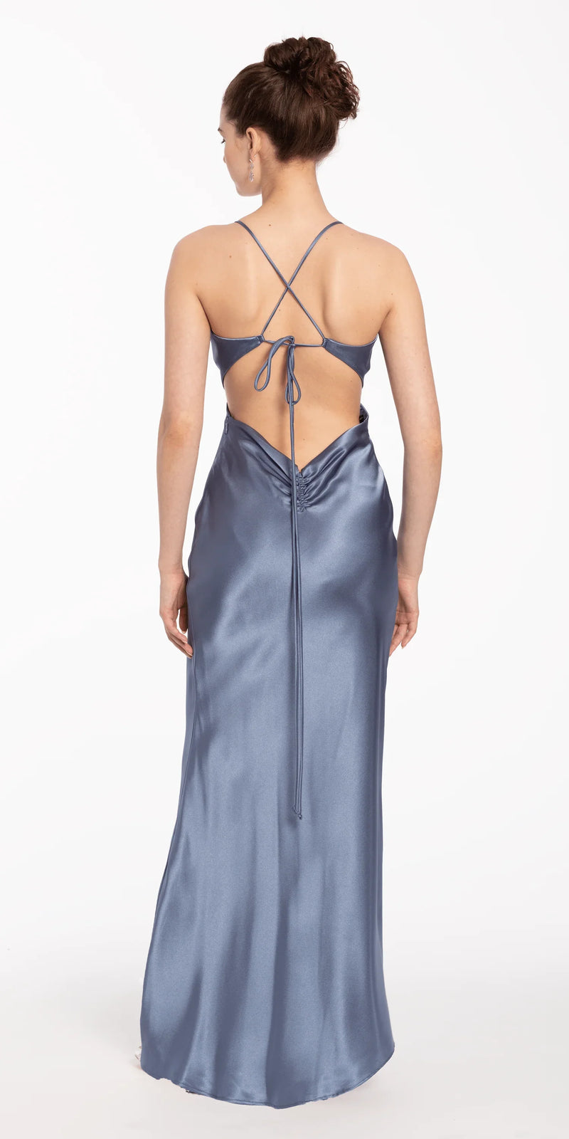 Satin Slip Tie Back Dress missy / 10 / butter