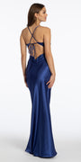 Satin Slip Tie Back Dress Image 4