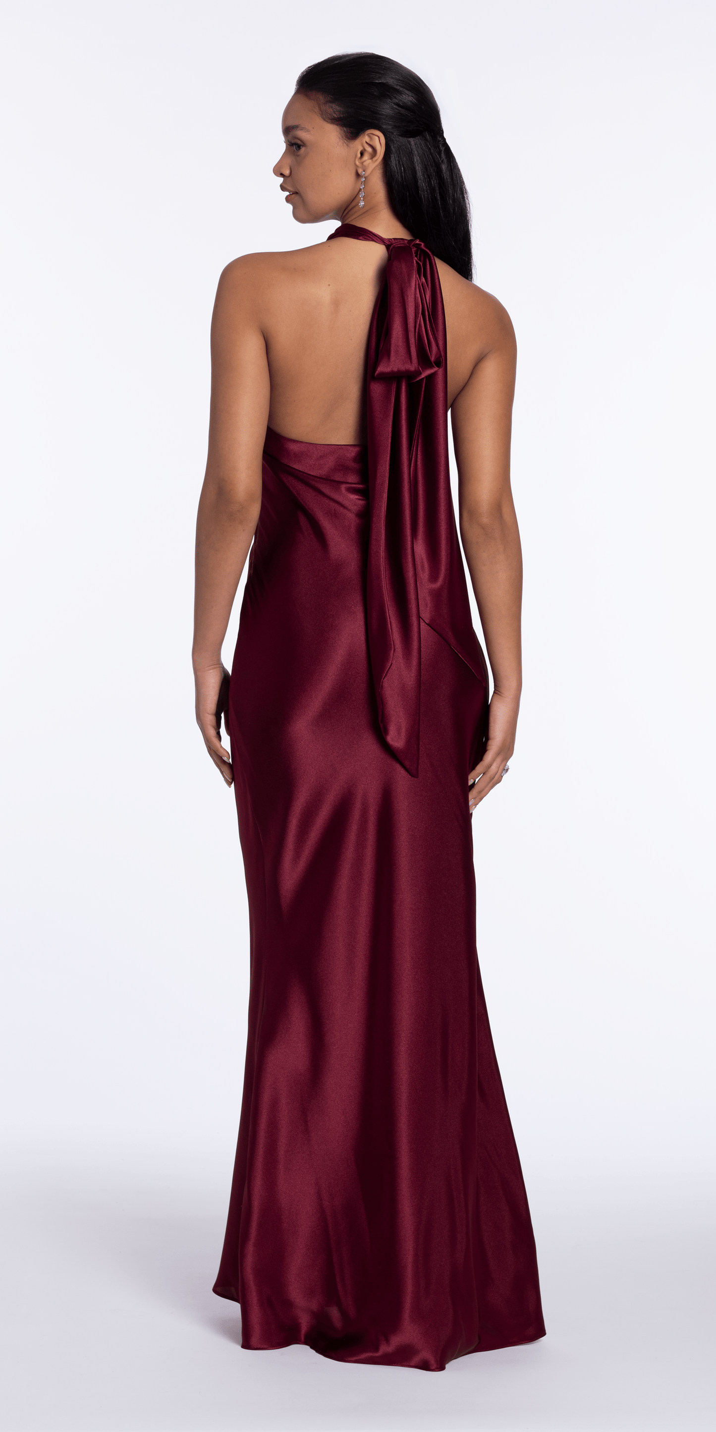 burgundy/size/2/missy/Camille La Vie/Satin Tie Back Halter Column Dress/fback