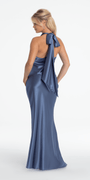 Satin Tie Back Halter Column Dress Image 14