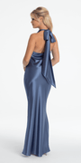 Satin Tie Back Halter Column Dress Image 13