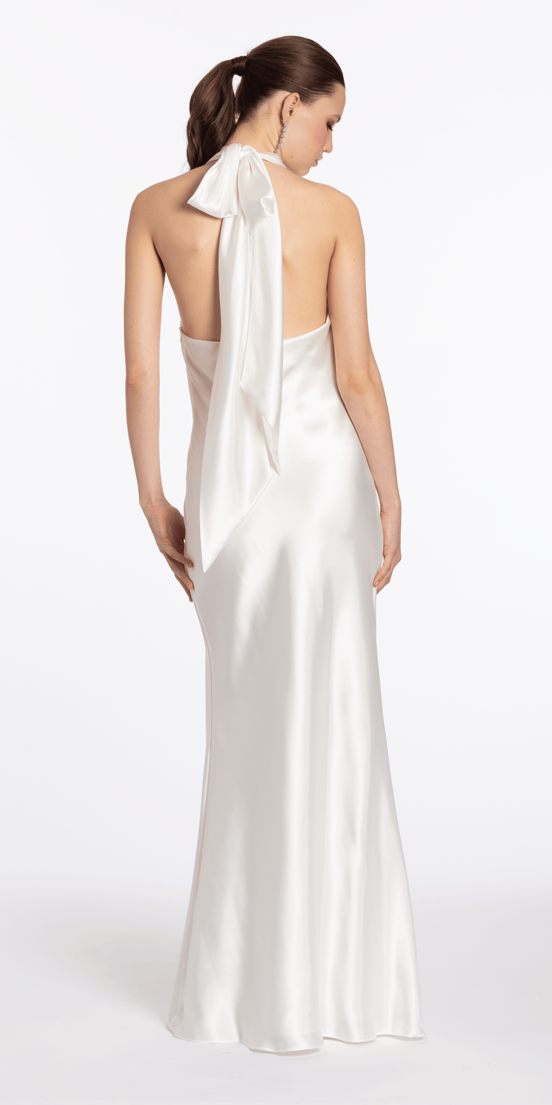 Satin Tie Back Halter Column Dress Camille La Vie Satin Tie Back Halter Column Dress Camille La Vie
