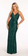 Illusion Plunge Column Dress Image 3