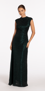Crinkle Knit Cap Sleeve Column Dress Image 1