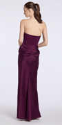 plum/size/4/missy/ Camille La Vie/Pointed Strapless Scuba Corset Column Satin Dress/back