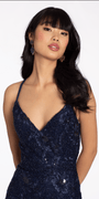 3D Floral Embroidered Strappy Back Trumpet Dress with Sweep Train Image 2
