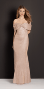 Shimmer Two Tone Off the Shoulder Bow Trumpet Dress Image 1
