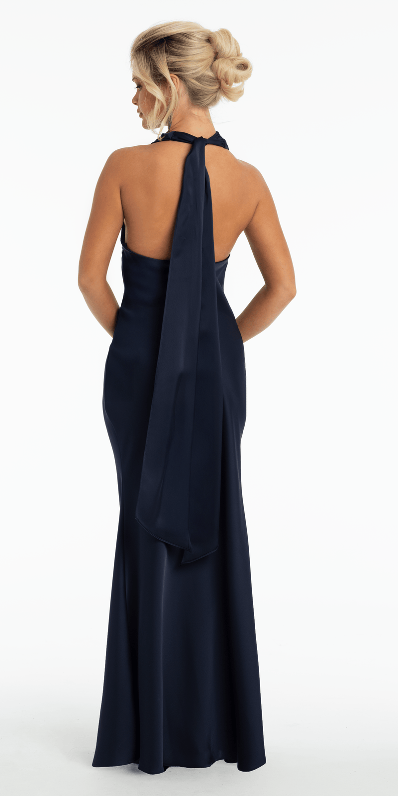 Betsy & Adam Women's Halter Neck Gown - Navy