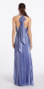 periwinkle/size/4/missy/Camille La Vie/Satin Pleated Cowl Tie Back Halter Dress/back