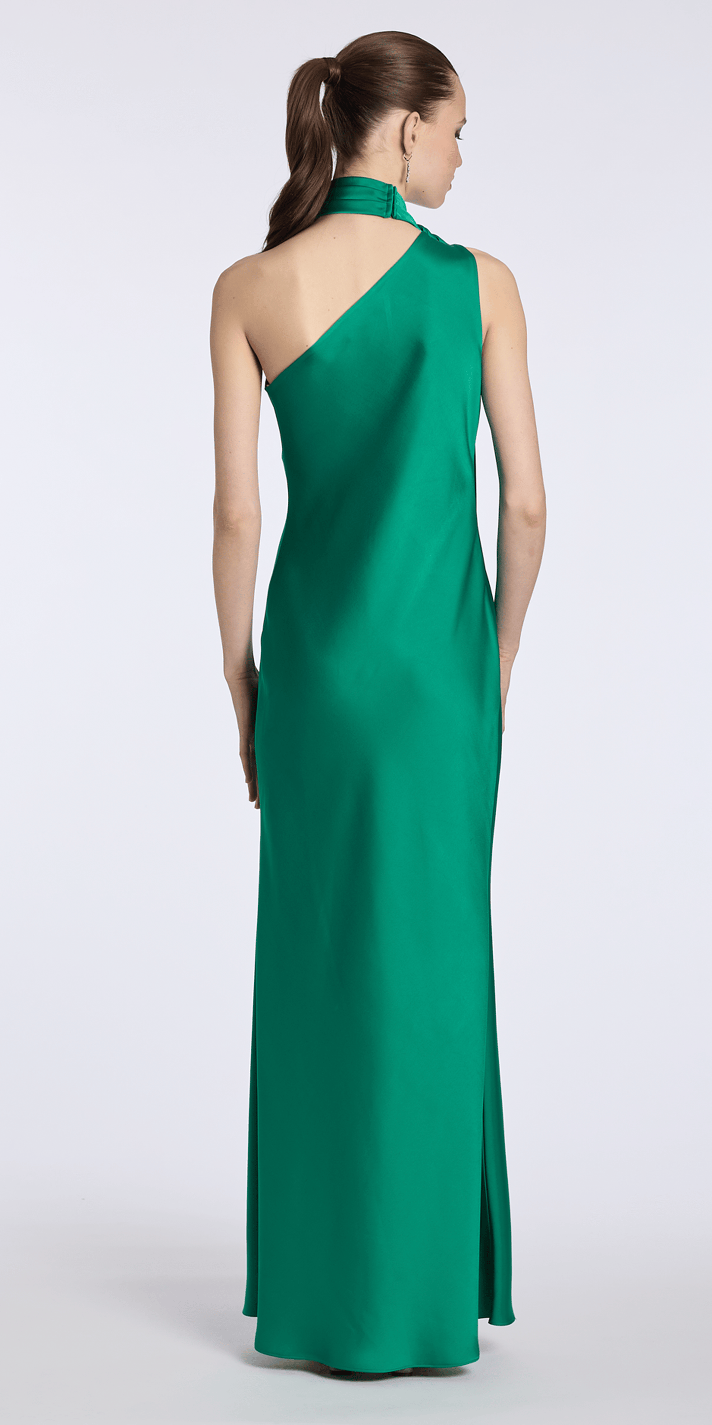 emerald/size/4/missy/Camille La Vie/Satin One Shoulder Column Dress with a Mock Wrap Scarf/back