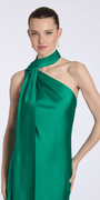 emerald/size/4/missy/Camille La Vie/Satin One Shoulder Column Dress with a Mock Wrap Scarf/close up