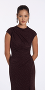 brown/size/4/missy/Camille La Vie/Jersey Jewel Neck Cap Sleeve Column Dress with Studs/close up